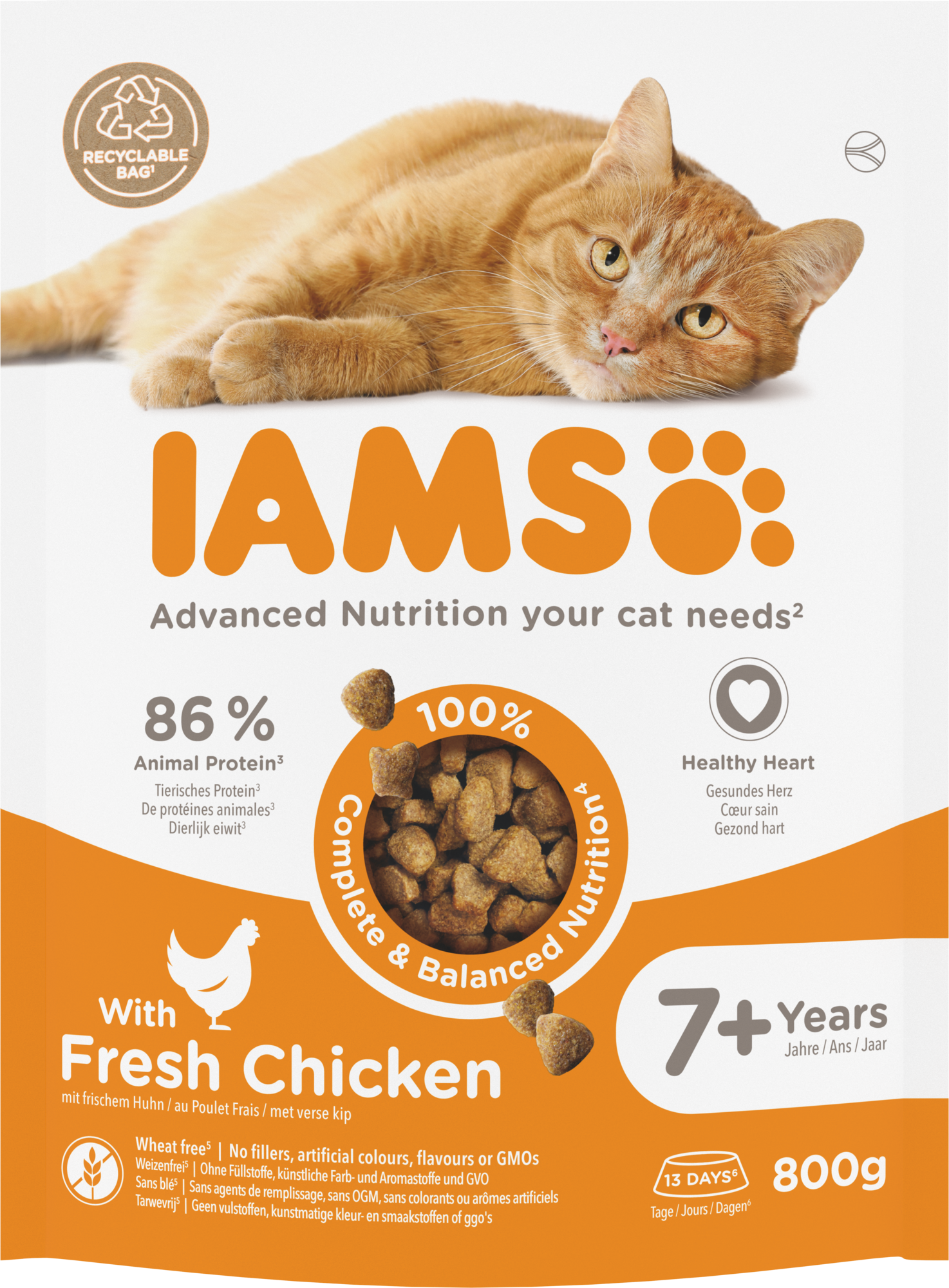 IAMS Senior Kip – Droog Kattenvoer – 800 g