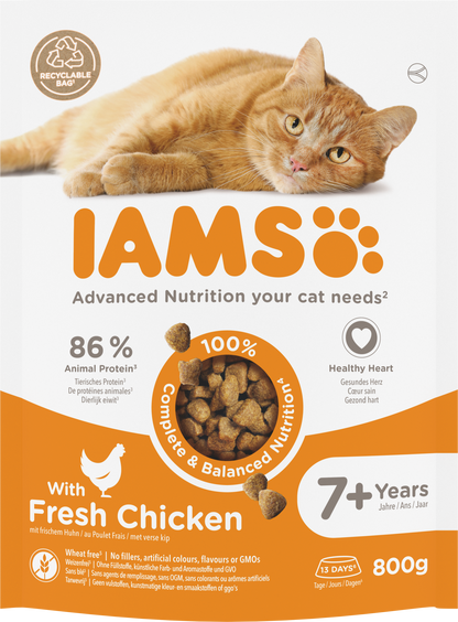 IAMS Senior Kip – Droog Kattenvoer – 800 g