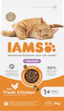 IAMS Adult Haarbalcontrole Kip – Droog Kattenvoer – 3 kg