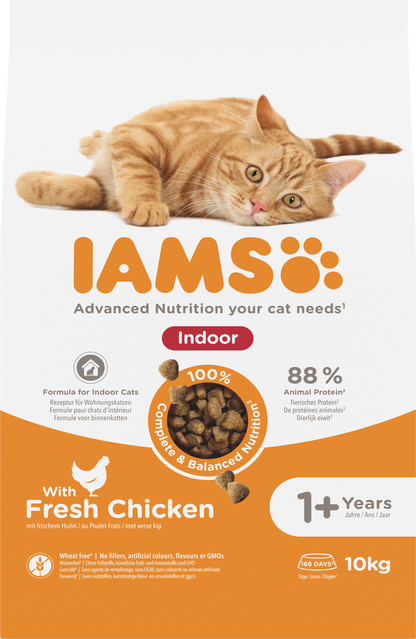 IAMS Adult Binnenkat Kip droog kattenvoer 10 kg