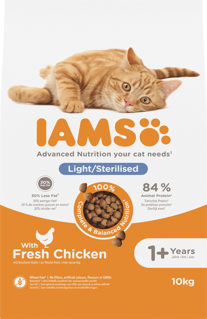 IAMS Adult Gesteriliseerd Kip droog kattenvoer 10 kg