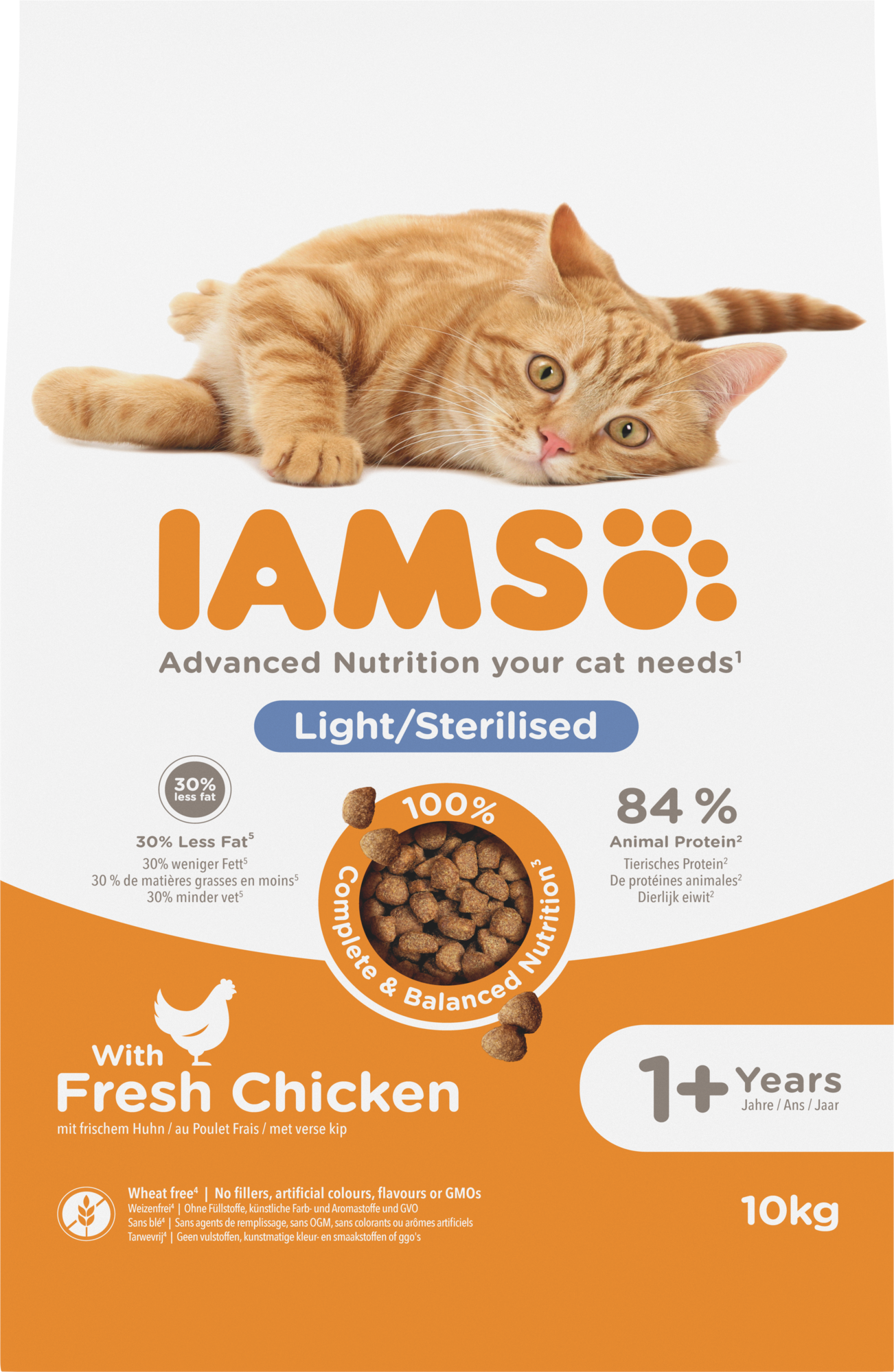 IAMS Adult Gesteriliseerd/Gewichtscontrole Kip – Droog Kattenvoer – 10 kg