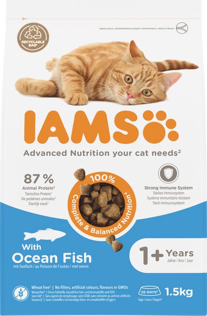 IAMS Adult Oceaanvis – Droog Kattenvoer – 1,5 kg