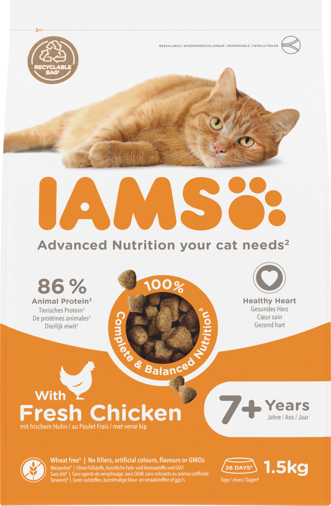 IAMS Senior Kip – Droog Kattenvoer – 1,5 kg