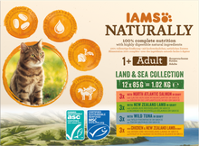 IAMS Naturally Maaltijdzakje Adult Vlees & Vis Selectie Multipack – Nat Kattenvoer – 12 x 85 g