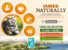 IAMS Naturally Maaltijdzakje Senior Vlees & Vis Selectie Multipack – Nat Kattenvoer – 12 x 85 g