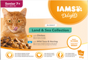IAMS Delights Maaltijdzakje Senior Vlees & Vis Selectie Saus Multipack – Nat Kattenvoer – 12 x 85 g
