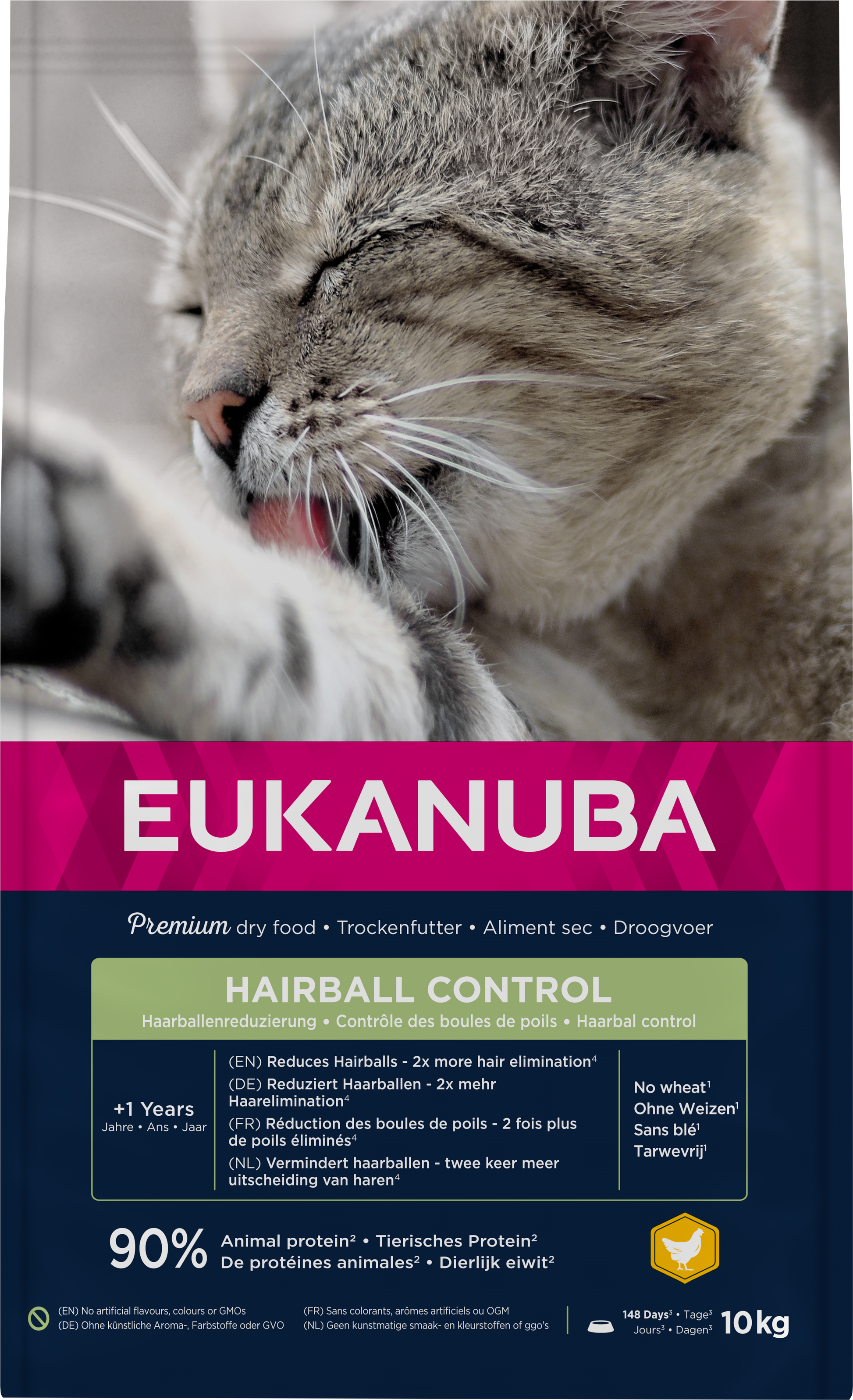 Eukanuba Adult Haarbalcontrole Kip – Droog Kattenvoer – 10 kg