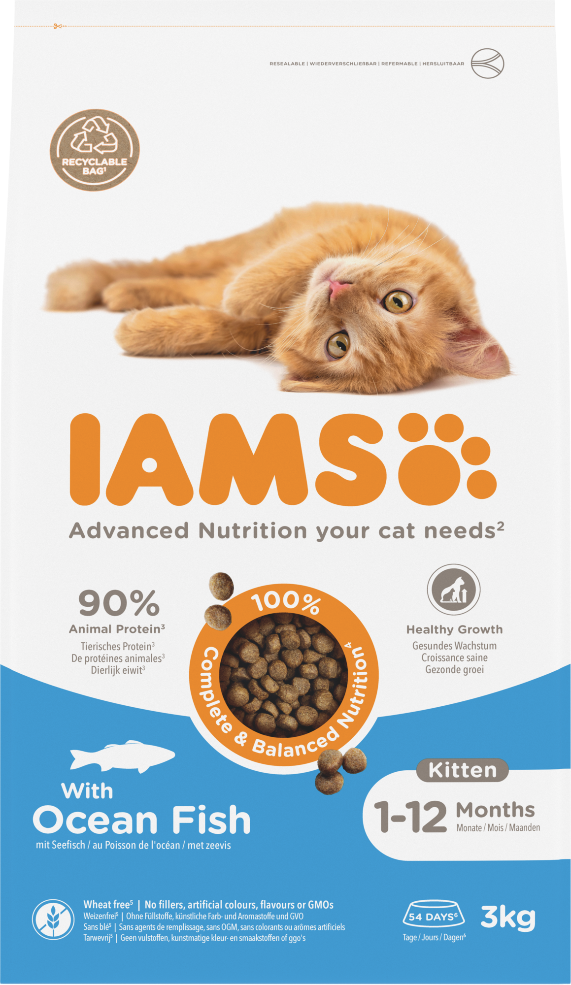 IAMS Kitten Oceaanvis – Droog Kattenvoer – 3 kg