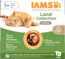 IAMS Delights Maaltijdzakje Adult Vlees Saus Multipack – Nat Kattenvoer – 8 x 85 g