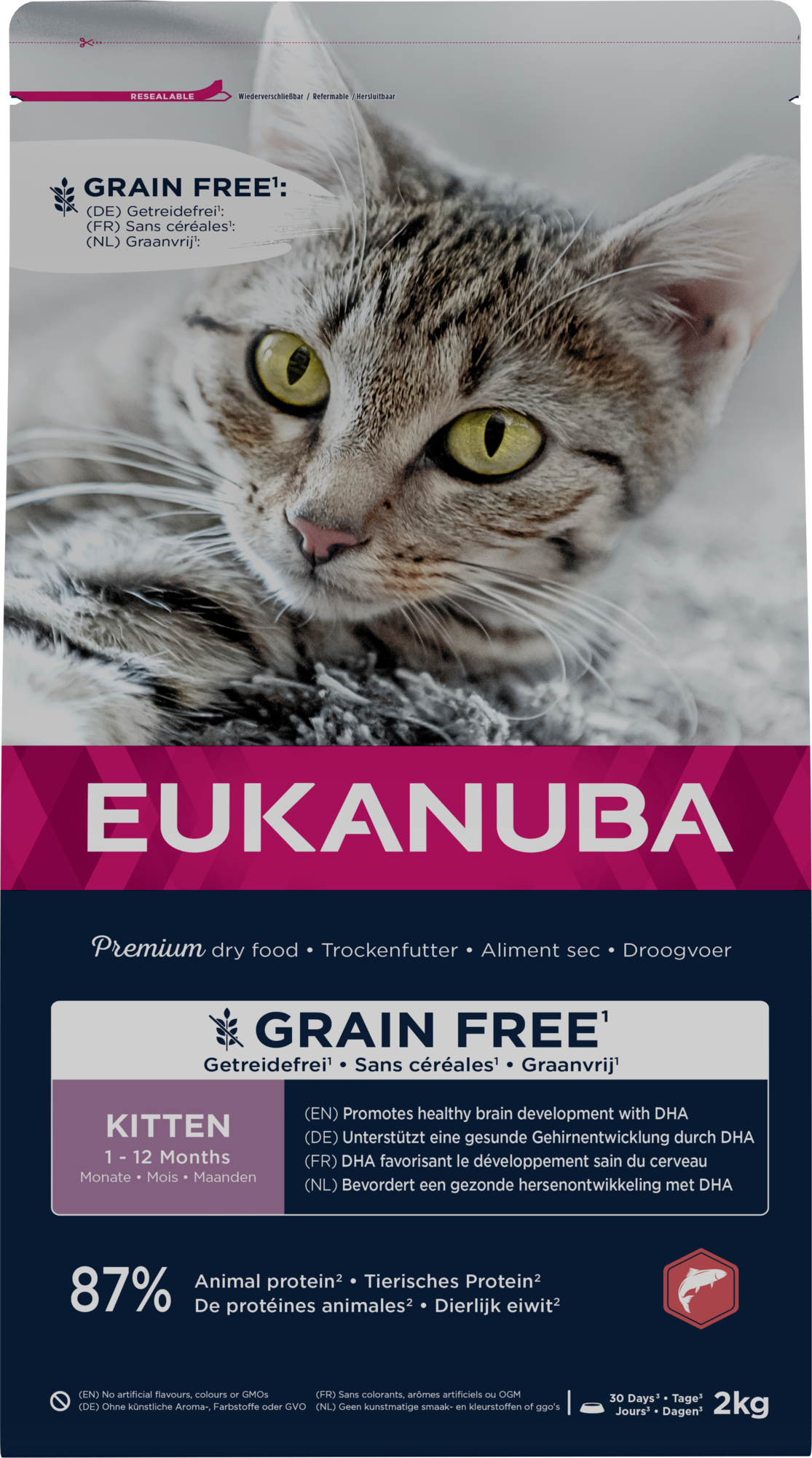 Eukanuba Kitten Graanvrij Zalm – Droog Kattenvoer – 2 kg