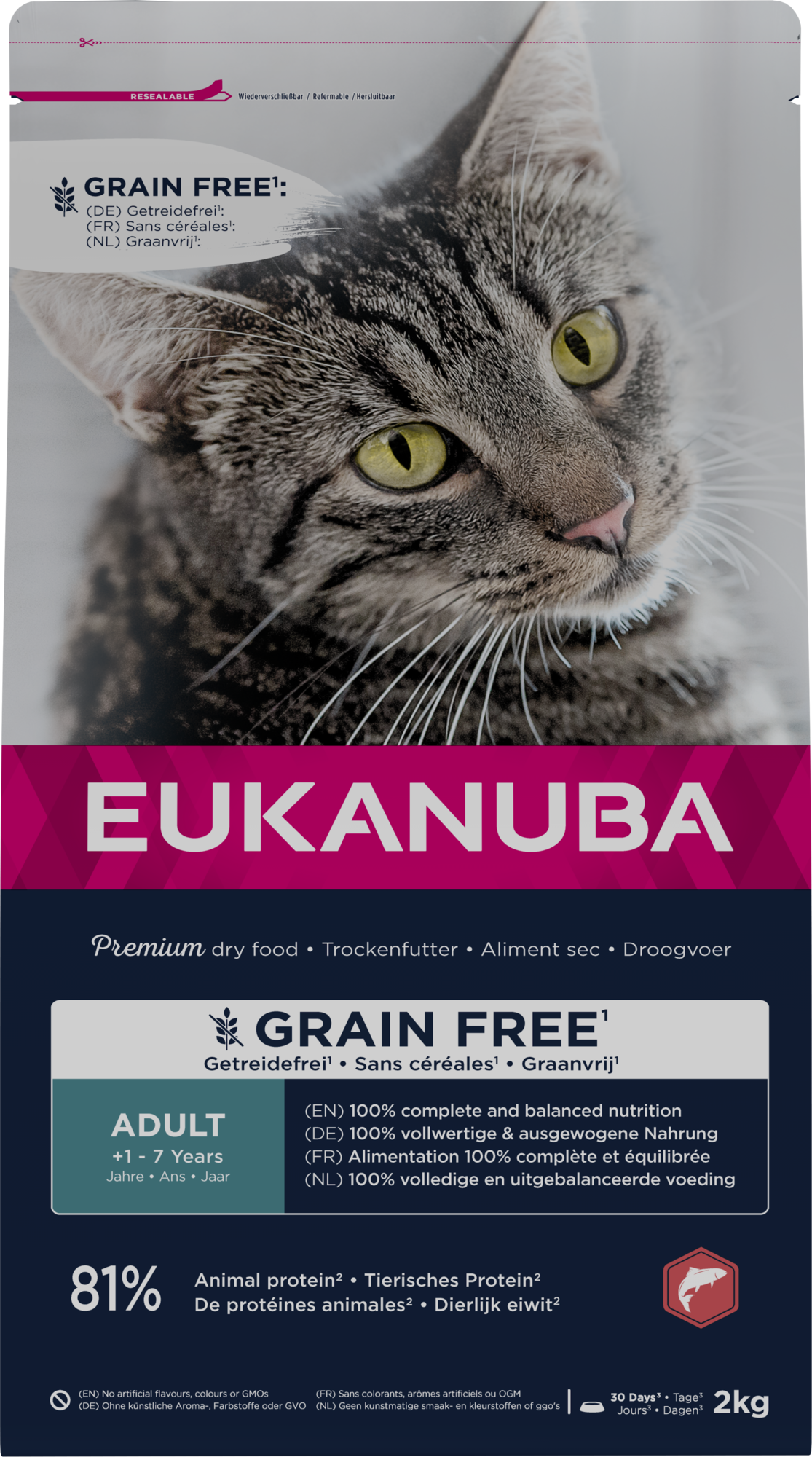 Eukanuba Adult Graanvrij Zalm – Droog Kattenvoer – 2 kg