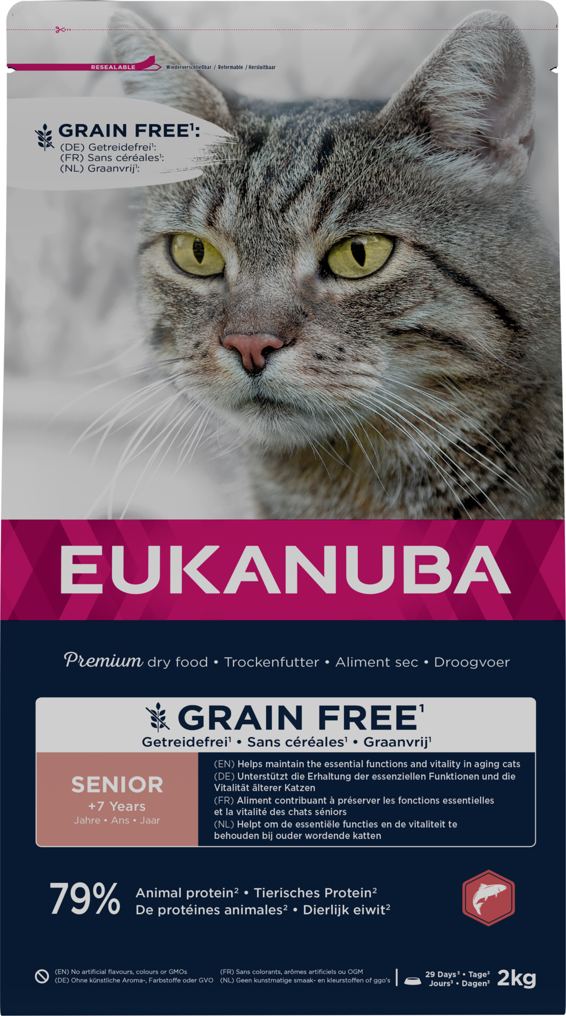 Eukanuba Senior Graanvrij Zalm – Droog Kattenvoer – 2 kg