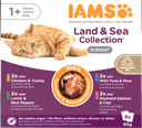 IAMS Delights Maaltijdzakje Adult Vlees & Vis Saus Multipack – Nat Kattenvoer – 8 x 85 g