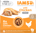 IAMS Delights Maaltijdzakje Kitten Kip Saus Multipack – Nat Kattenvoer – 8 x 85 g