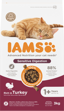IAMS Adult Gevoelige Spijsvertering Kalkoen – Droog Kattenvoer – 3 kg