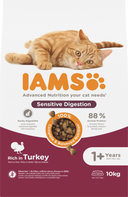 IAMS Adult Gevoelige Spijsvertering Kalkoen – Droog Kattenvoer – 10 kg