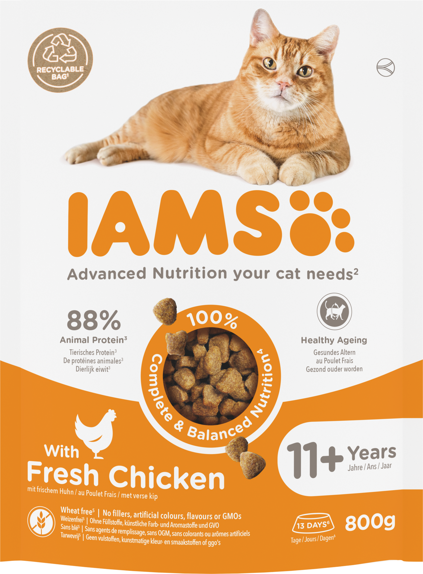 IAMS Senior 11+ Kip – Droog Kattenvoer – 800 g