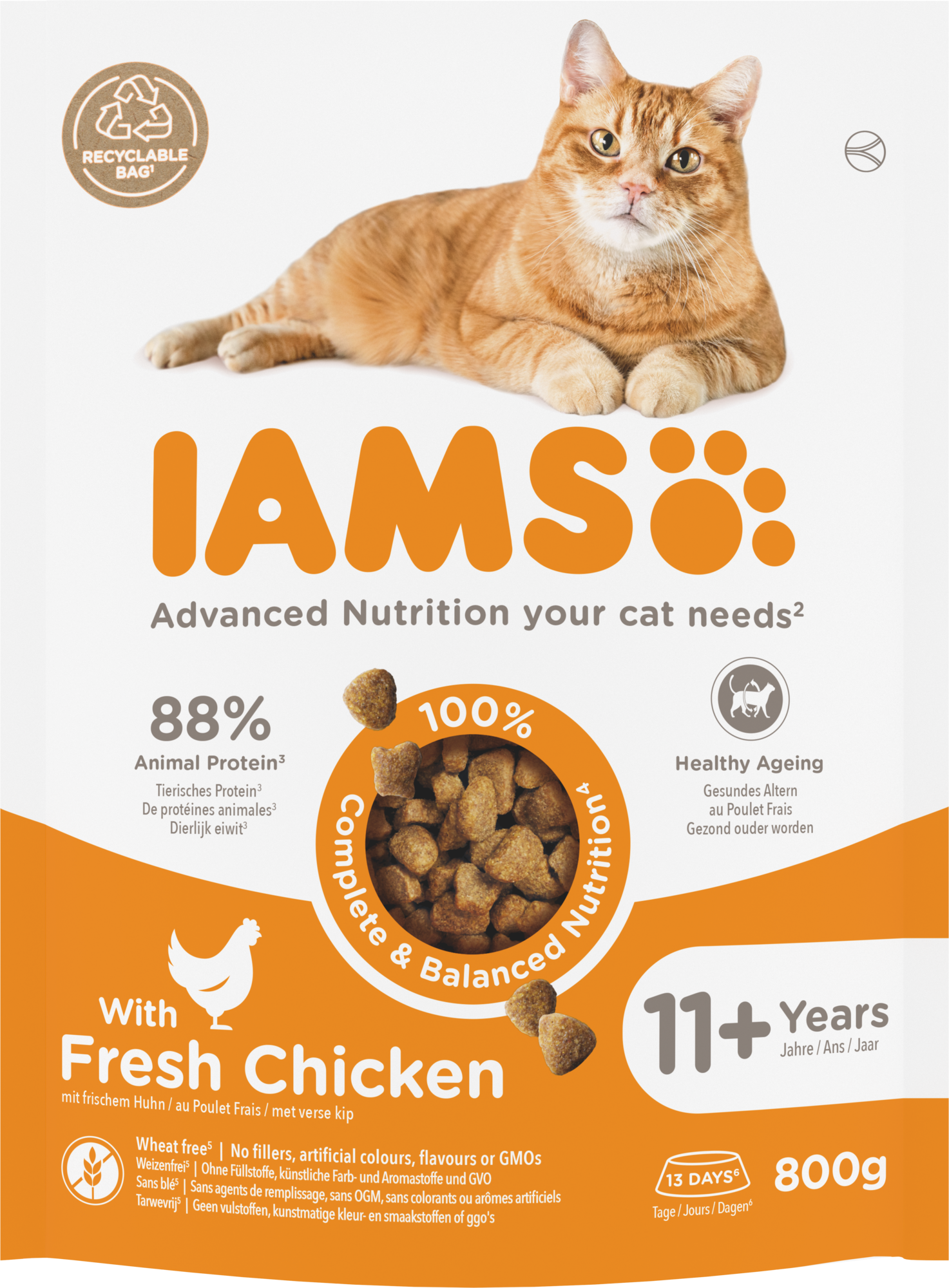 IAMS Senior 11+ Kip – Droog Kattenvoer – 800 g