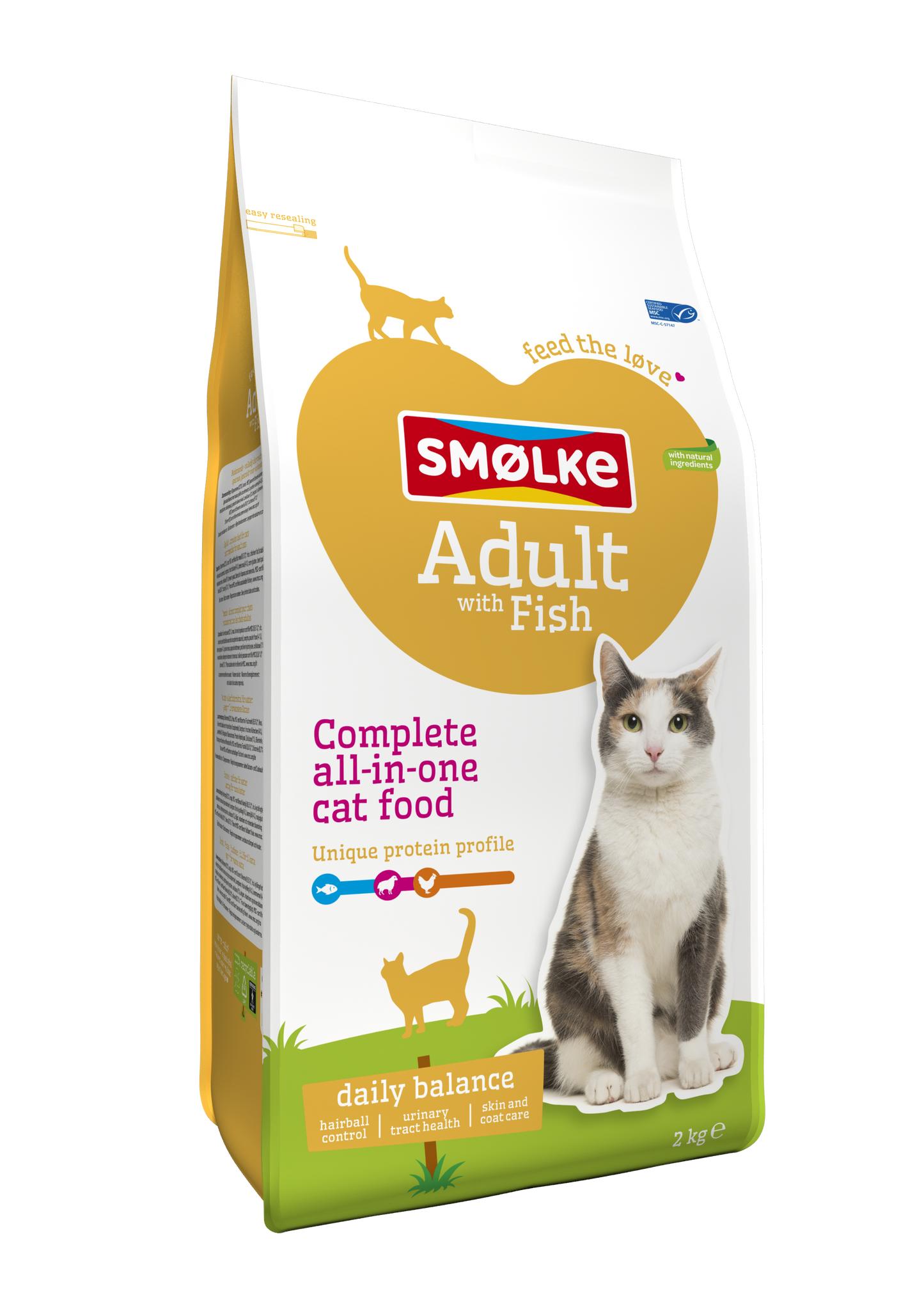 Smølke Vis & Rijst voor Volwassen Katten – Droog Kattenvoer – 2 kg