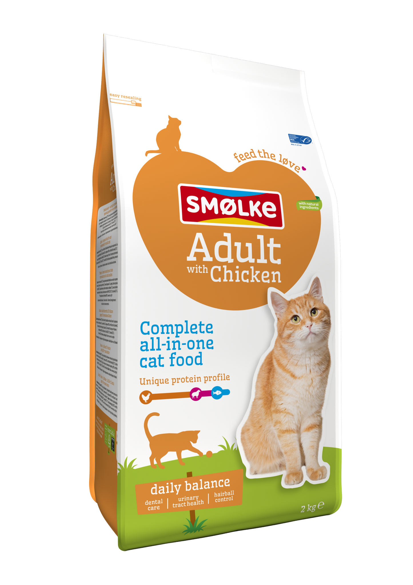 Smølke Kip & Rijst voor Volwassen Katten – Droog Kattenvoer – 2 kg