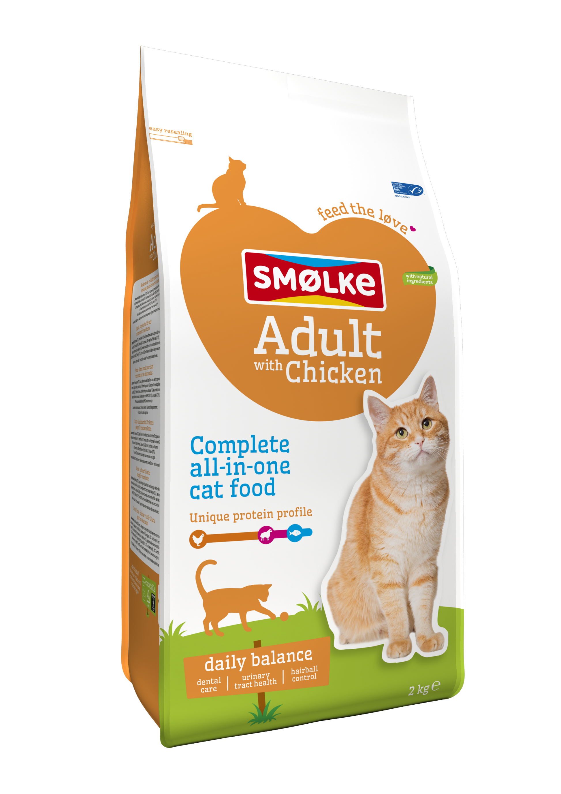 Smølke Kip & Rijst voor Volwassen Katten – Droog Kattenvoer – 2 kg