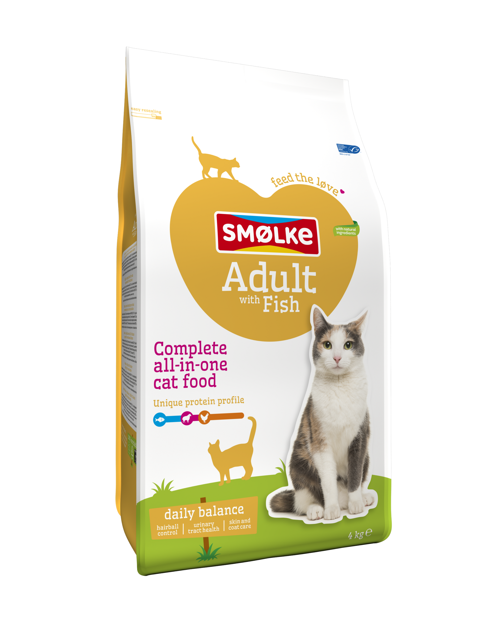 Smølke Vis & Rijst voor Volwassen Katten – Droog Kattenvoer – 4 kg