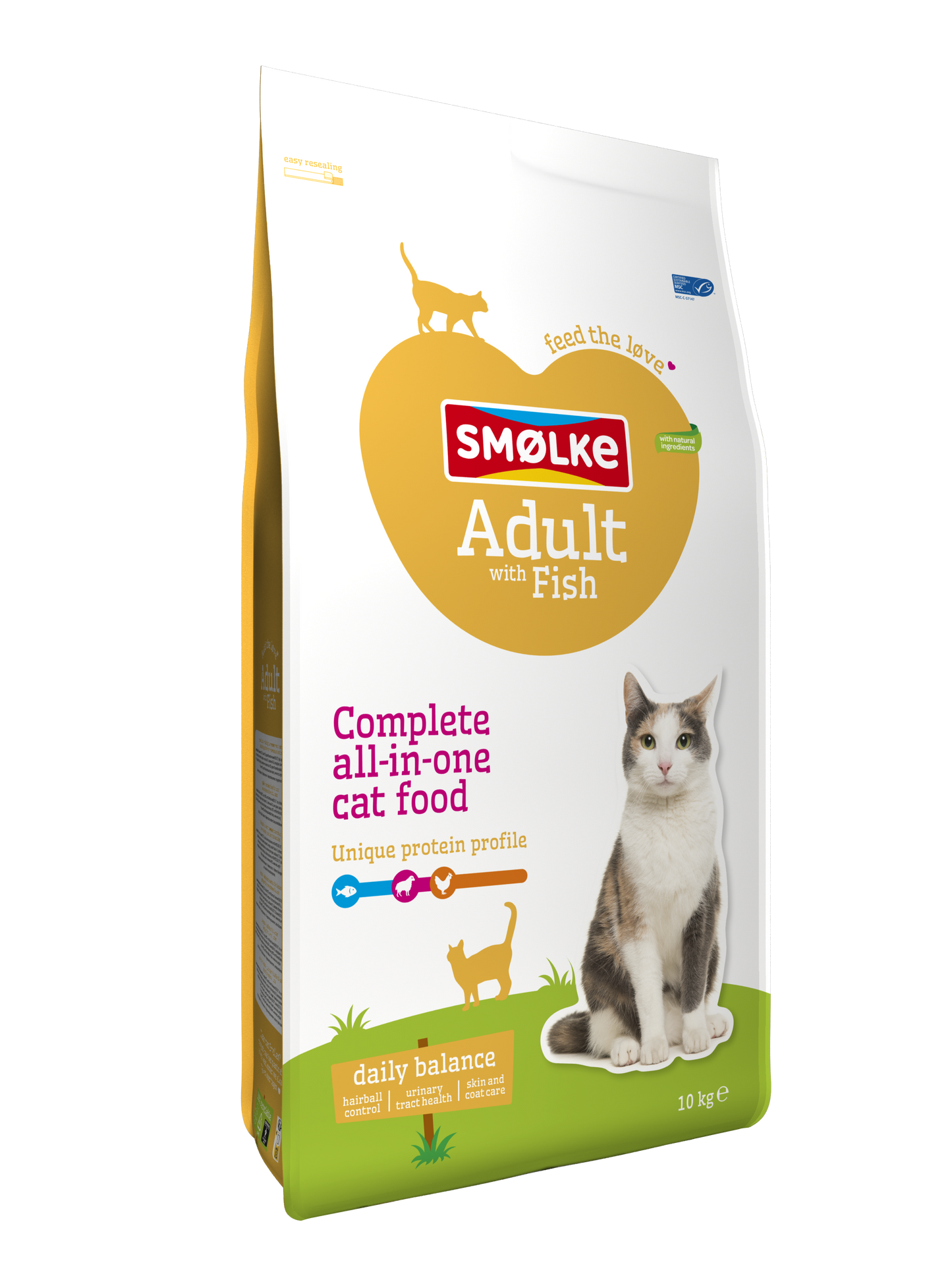 Smølke Vis & Rijst voor Volwassen Katten – Droog Kattenvoer – 10 kg