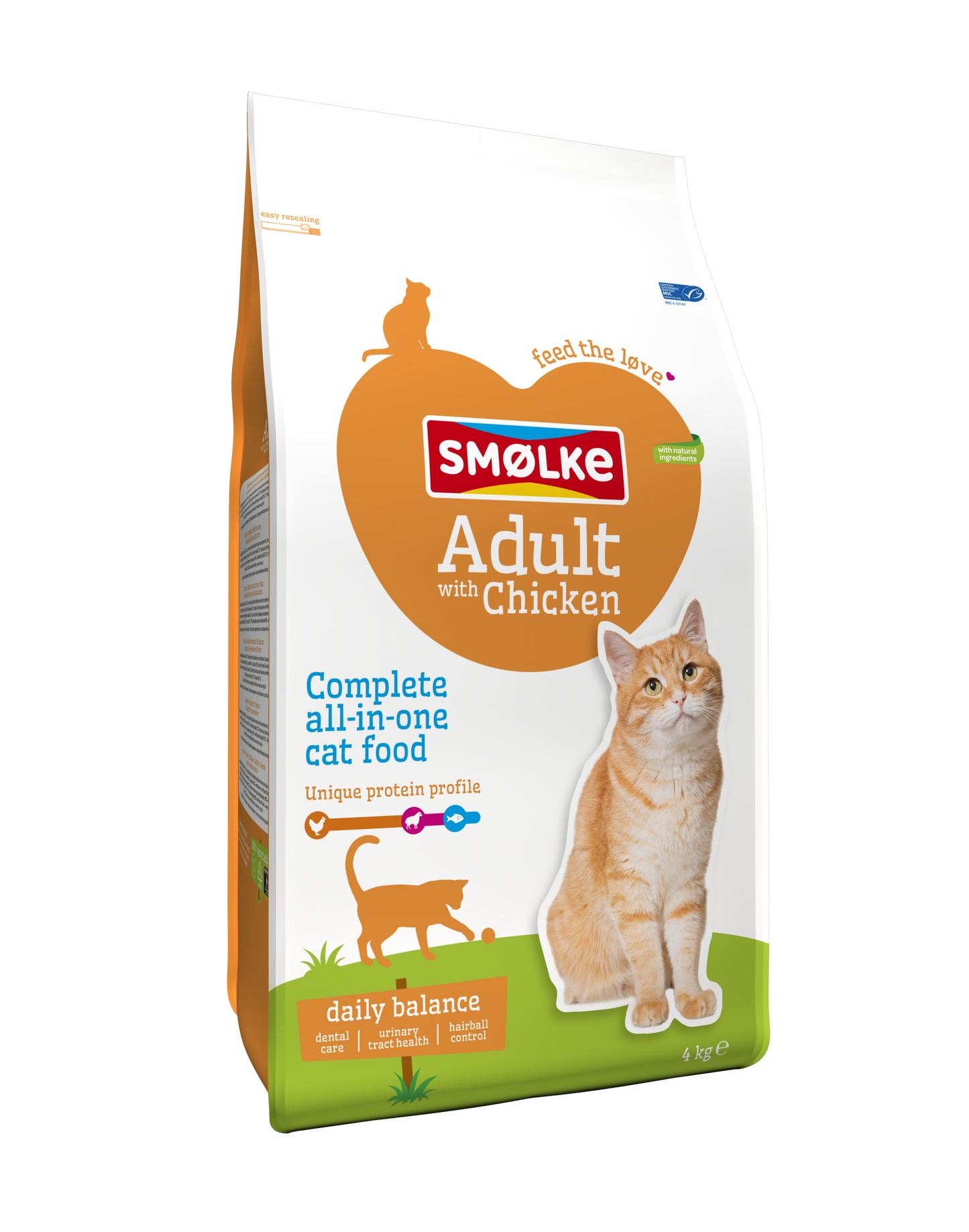 Smølke Kip & Rijst voor Volwassen Katten – Droog Kattenvoer – 4 kg