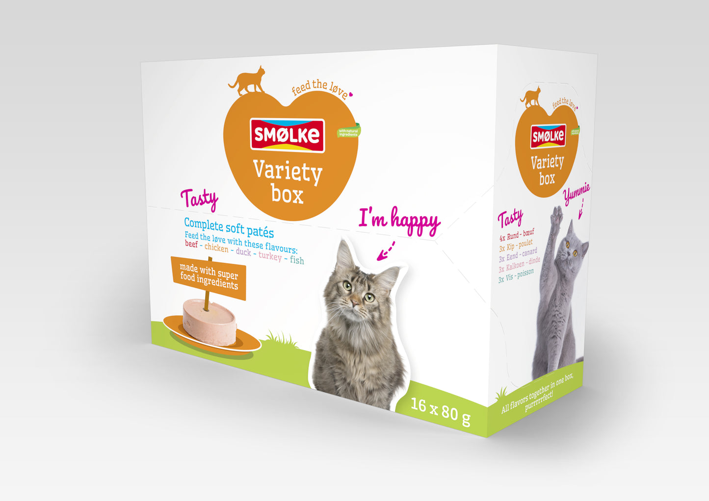 Smølke Soft Paté Variatiebox – Natvoer – 16 × 80 g