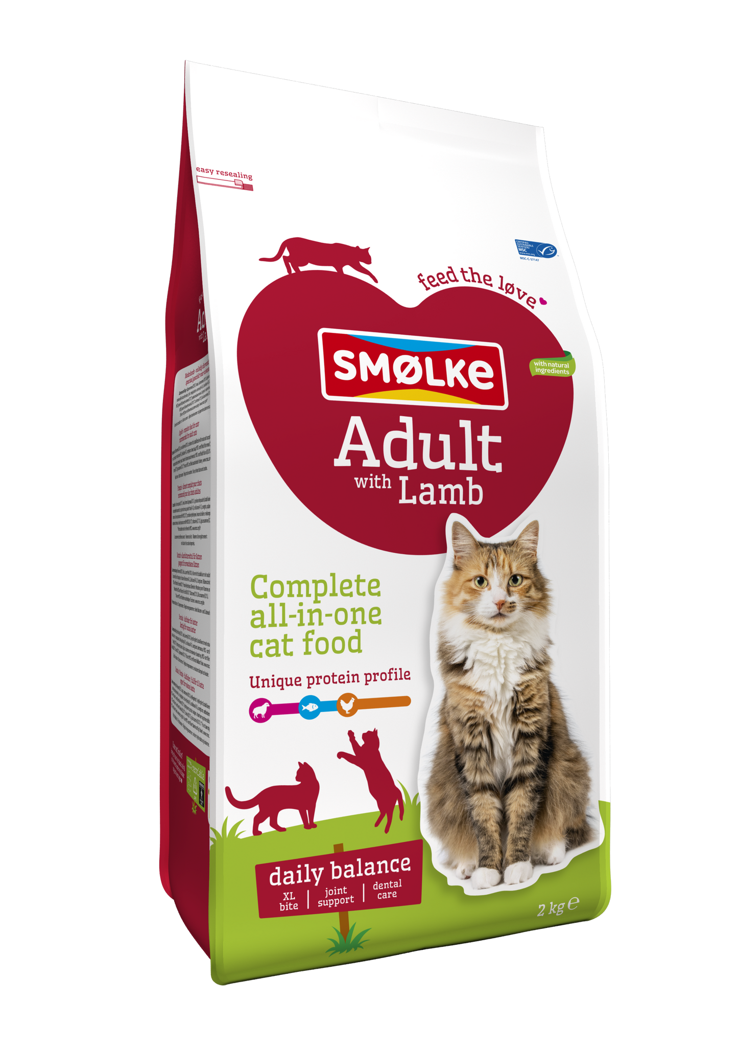 Smølke Lam voor Volwassen Katten – Droog Kattenvoer – 2 kg
