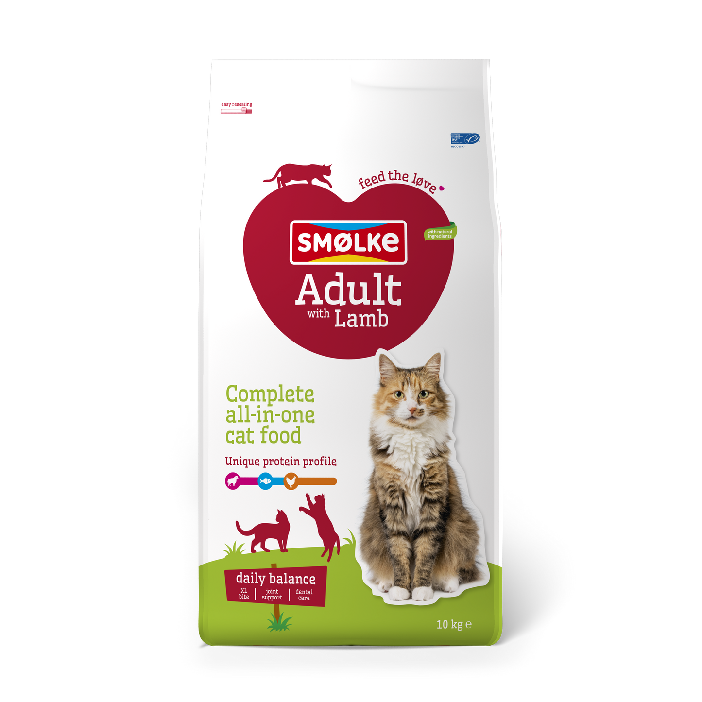 Smølke Lam voor Volwassen Katten – Droog Kattenvoer – 10 kg