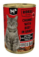 Rokus Chunks voor Volwassen Katten Rund – Natvoer – 415 g