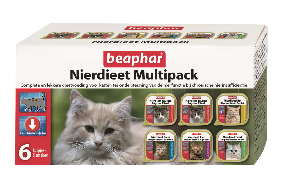 Beaphar Nierdieet Kat Multipack – Nat Kattenvoer – 6 x 100 g