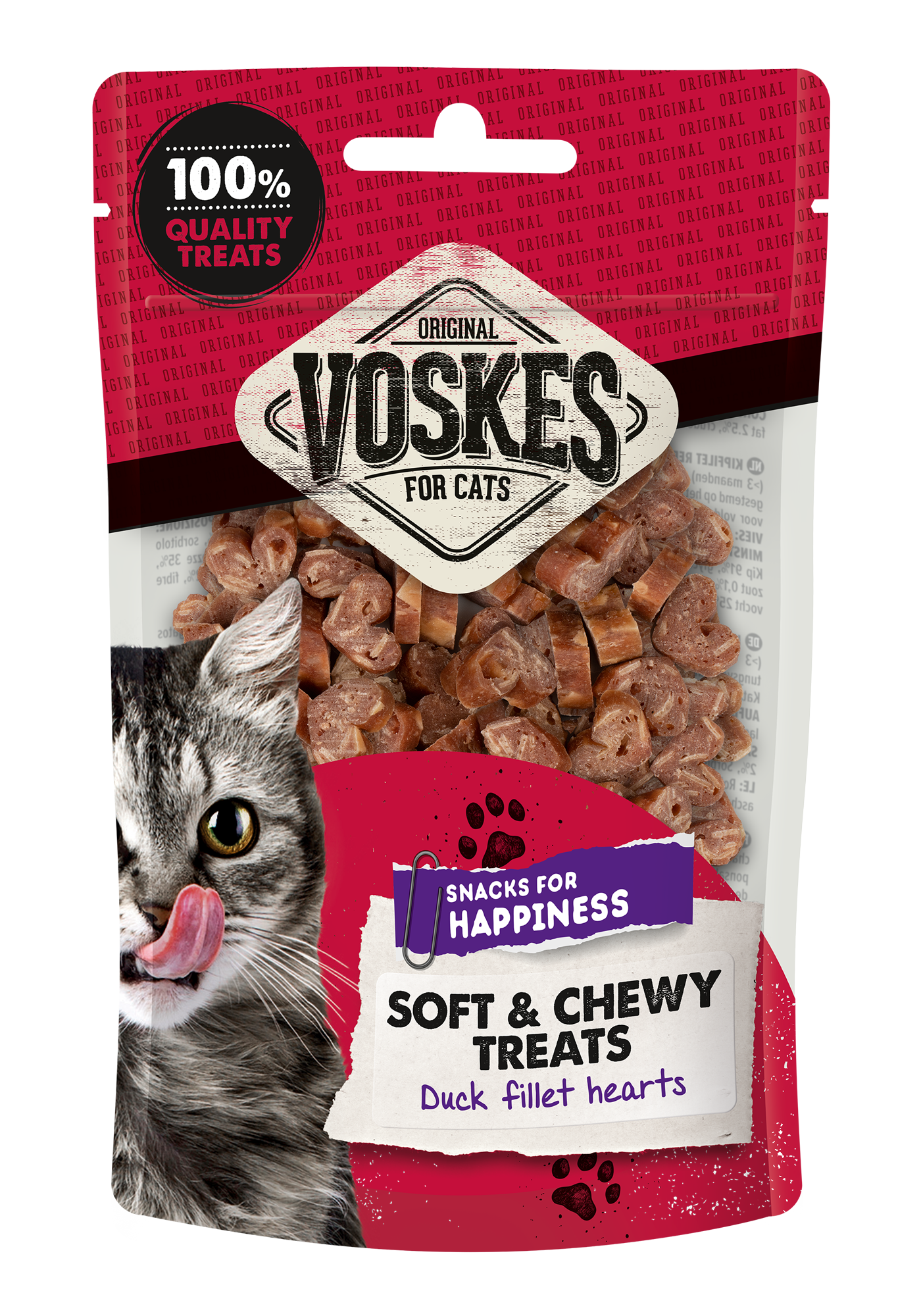 Voskes Eendenfilet Hartjes kattensnack 60 g