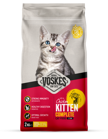 Voskes Kitten Kip droog kattenvoer 2 kg verpakking voorkant