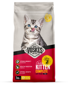 Voskes Kitten Kip droog kattenvoer 7 kg verpakking voorkant