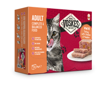 Voskes Pate Kalkoen Kip en Pompoen nat kattenvoer 8 x 95 g verpakking voorkant