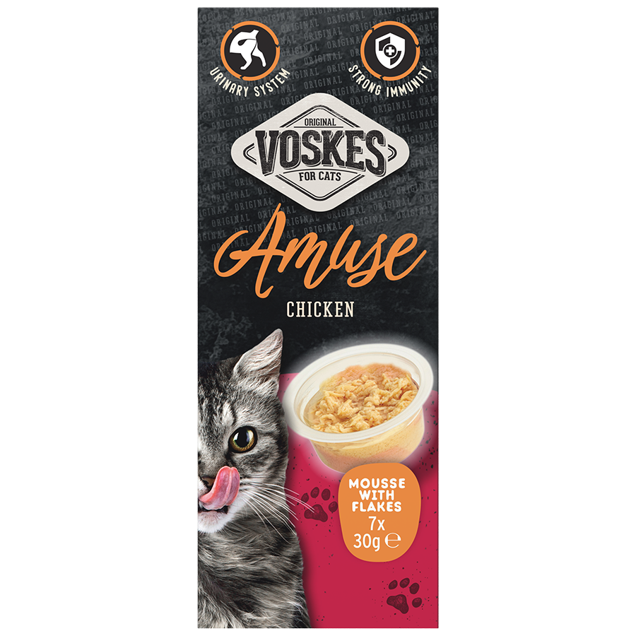 Voskes Mousse Kip kattensnack 7 x 30 g verpakking voorkant