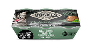 Voskes Jelly Cups Tonijn & Kip – 6 × 25 g