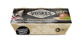 Voskes Jelly Cups Tonijn & Sint-jakobsschelp – 6 × 25 g