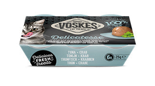 Voskes Jelly Cups Tonijn & Krab – 6 × 25 g