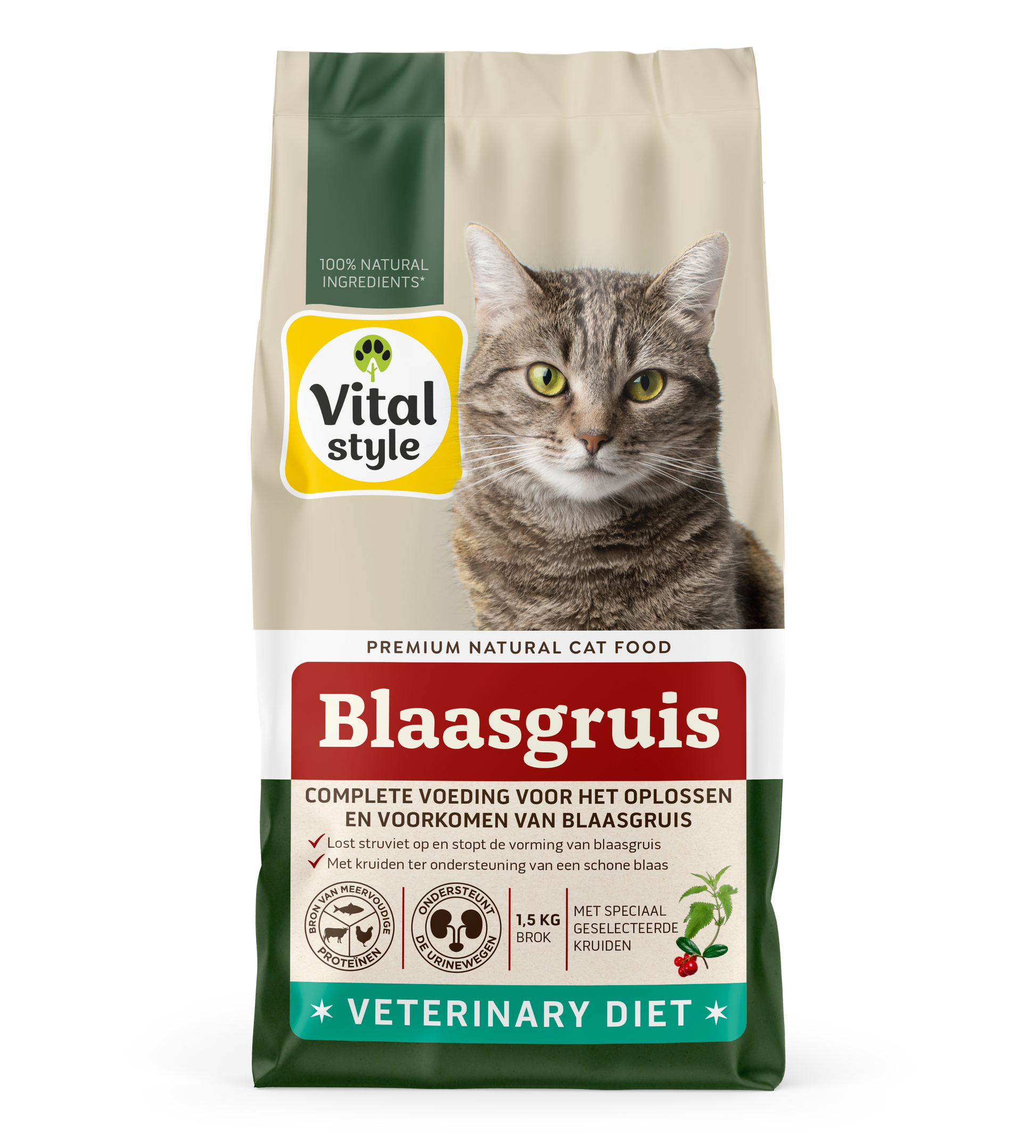 VITALstyle Blaasgruis – Droog Kattenvoer – 1,5 kg
