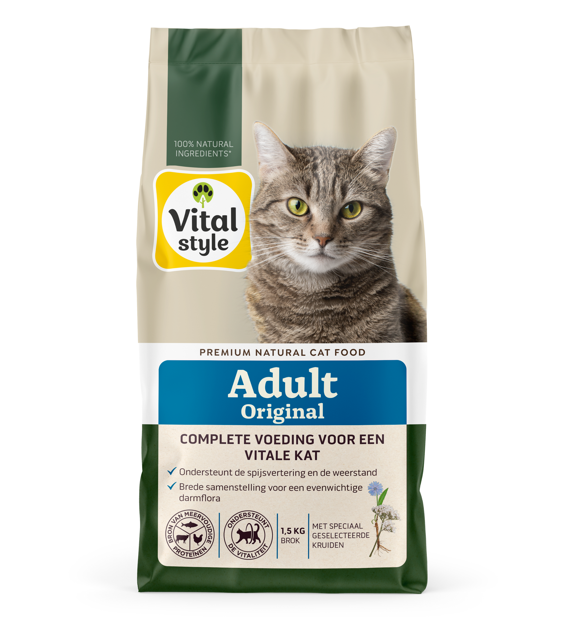 VITALstyle Adult Original – Droog Kattenvoer – 1,5 kg