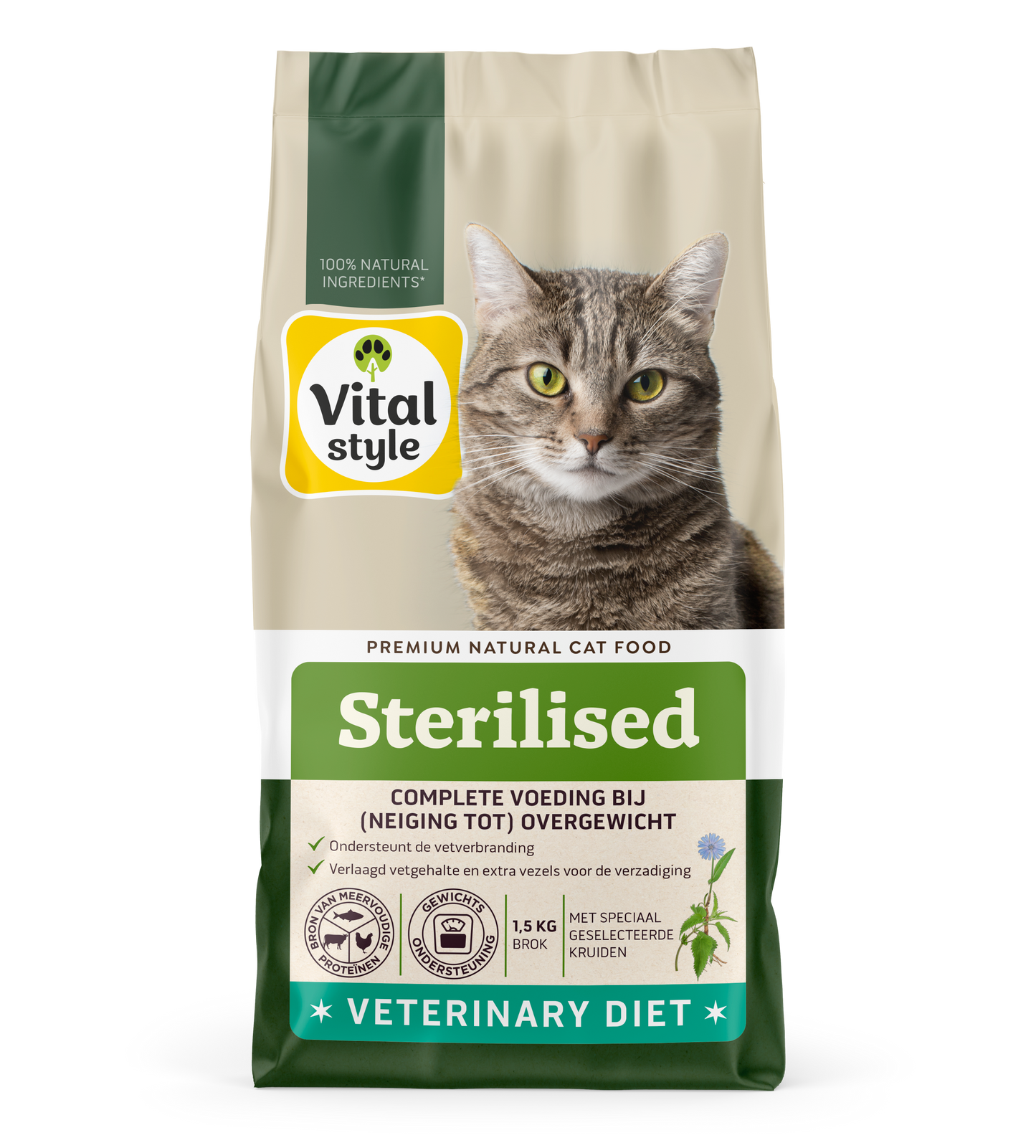 VITALstyle Gesteriliseerd – Droog Kattenvoer – 1,5 kg