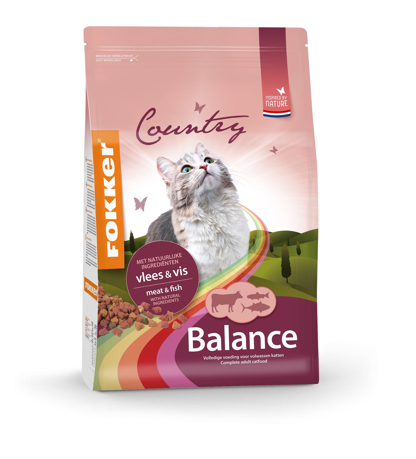 Fokker Country Balance Vlees & Vis – Droog Kattenvoer – 2,5 kg