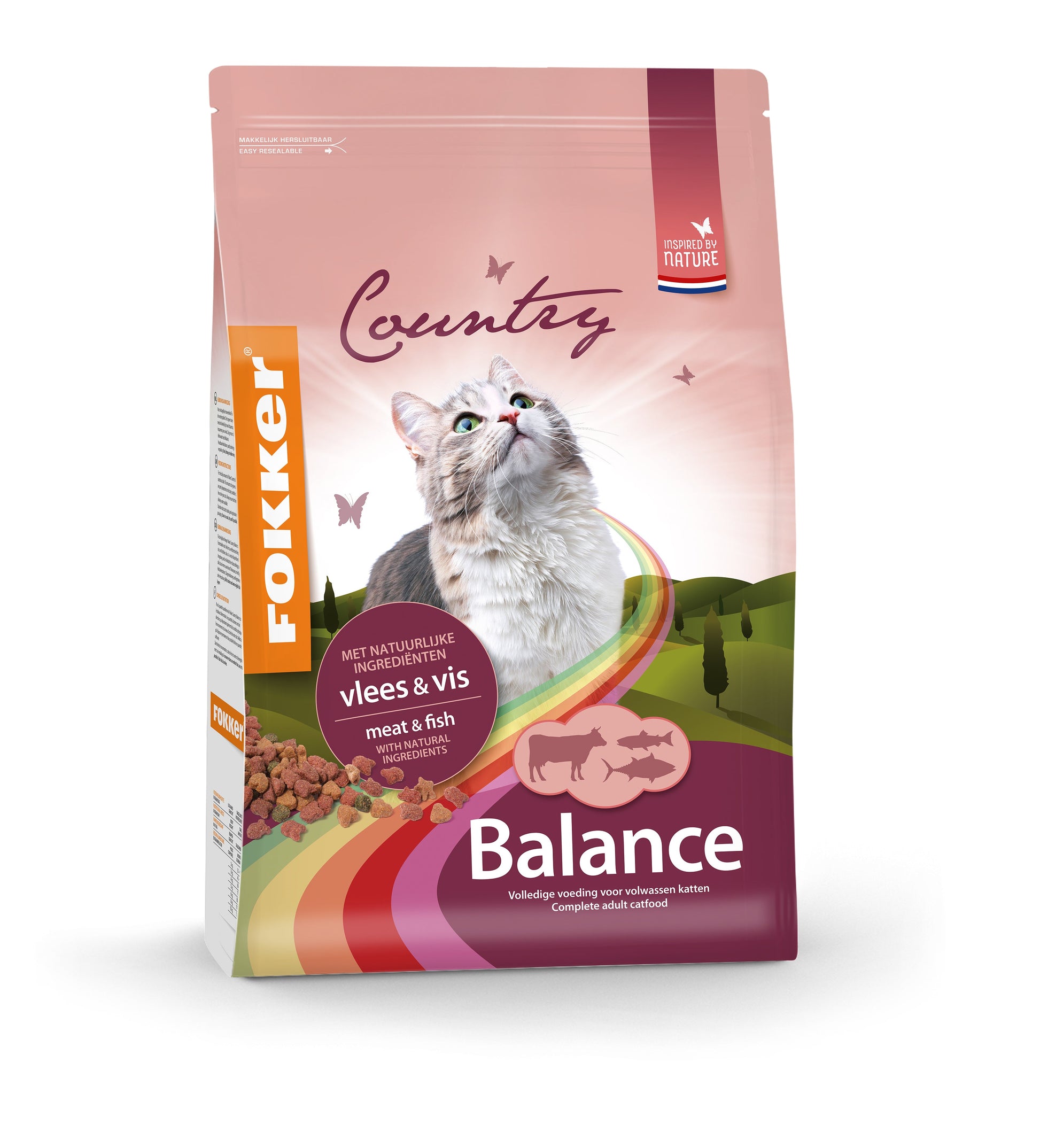 Fokker Country Balance Vlees & Vis – Droog Kattenvoer – 2,5 kg