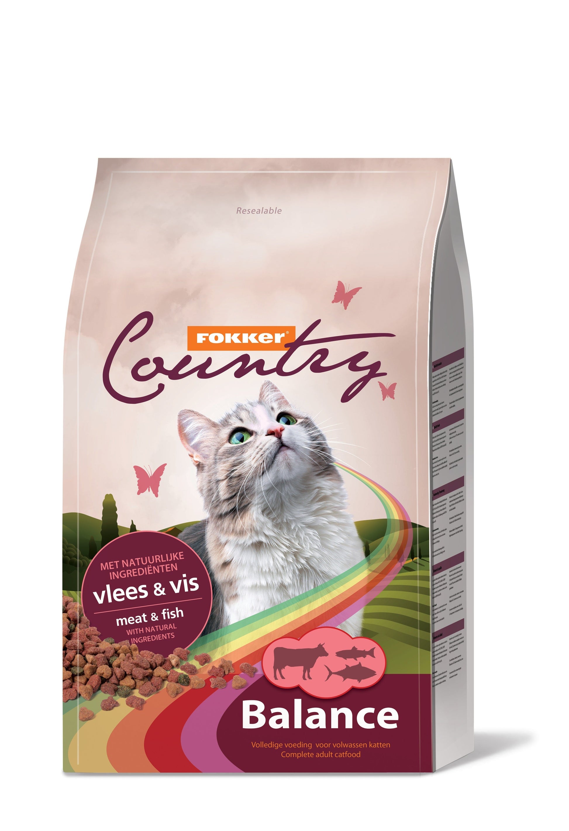 Fokker Country Balance Vlees & Vis – Droog Kattenvoer – 10 kg