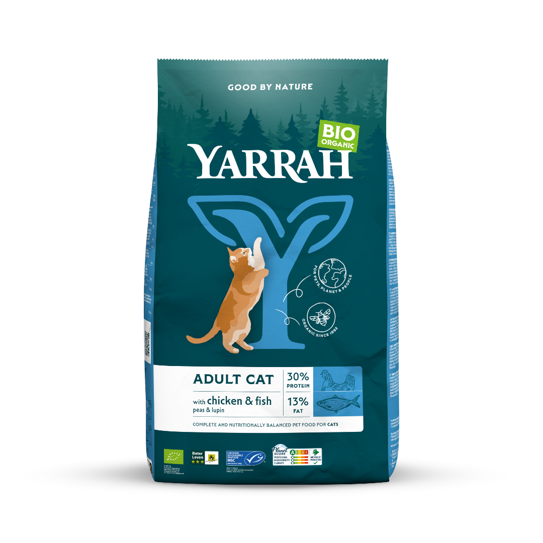 Yarrah Biologisch Kip & Vis MSC – Droog Kattenvoer – 10 kg