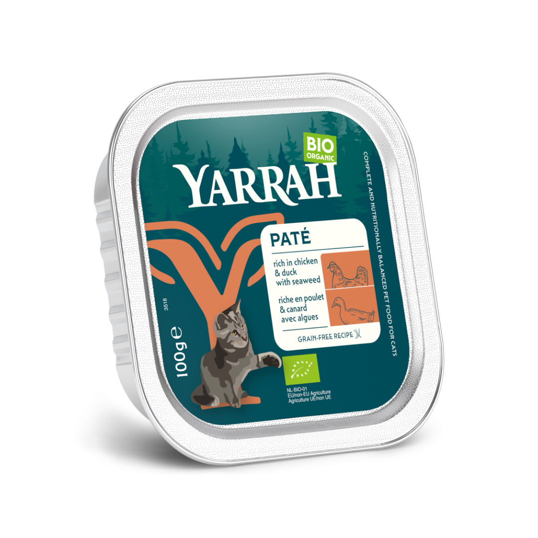 Yarrah Biologische Graanvrije Paté Kip & Eend – Natvoer – 100 g